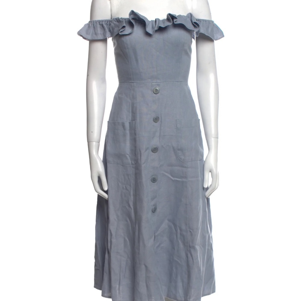 REFORMATION Off-The-Shoulder Midi Length Dress